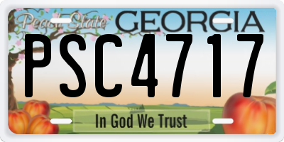 GA license plate PSC4717