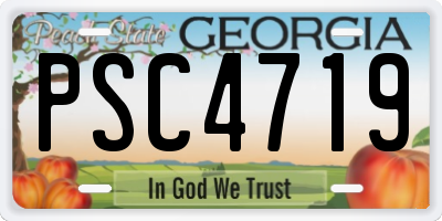 GA license plate PSC4719