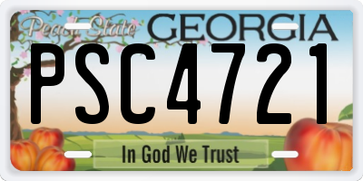 GA license plate PSC4721