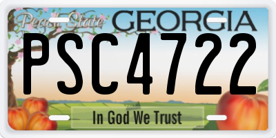 GA license plate PSC4722
