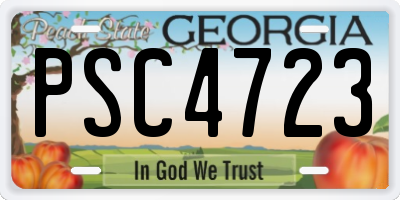 GA license plate PSC4723