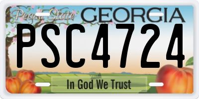 GA license plate PSC4724