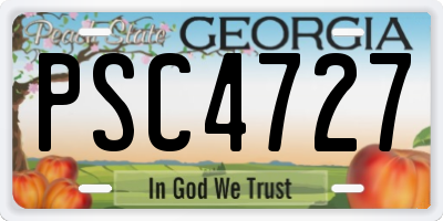 GA license plate PSC4727