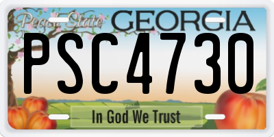 GA license plate PSC4730