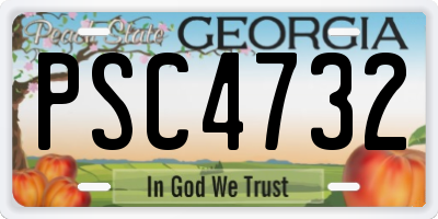 GA license plate PSC4732