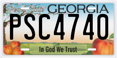 GA license plate PSC4740