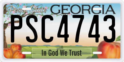 GA license plate PSC4743
