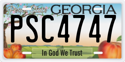 GA license plate PSC4747