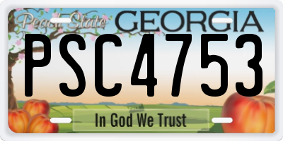 GA license plate PSC4753