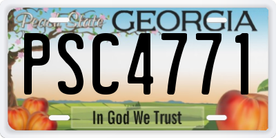 GA license plate PSC4771