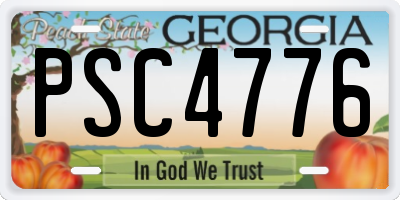 GA license plate PSC4776
