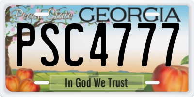 GA license plate PSC4777