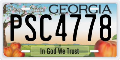 GA license plate PSC4778