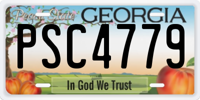 GA license plate PSC4779