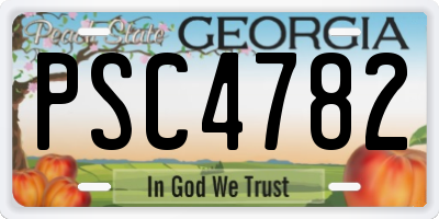 GA license plate PSC4782
