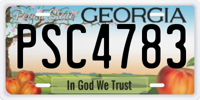 GA license plate PSC4783