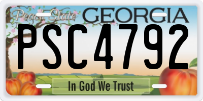 GA license plate PSC4792