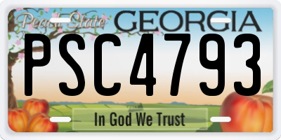 GA license plate PSC4793