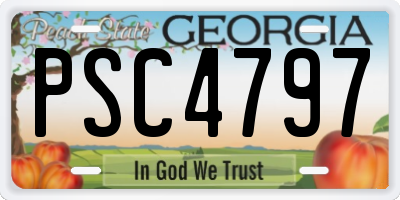 GA license plate PSC4797