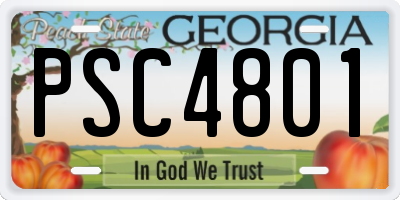 GA license plate PSC4801