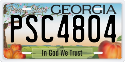 GA license plate PSC4804