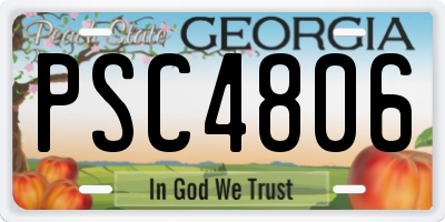 GA license plate PSC4806