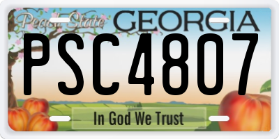 GA license plate PSC4807