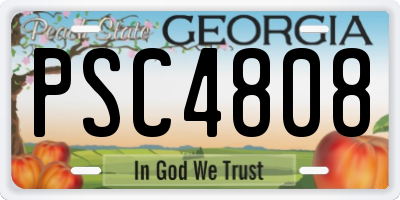 GA license plate PSC4808