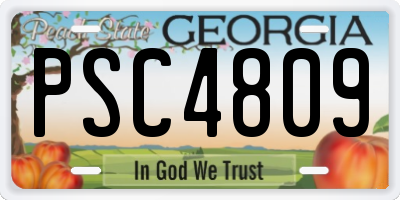 GA license plate PSC4809