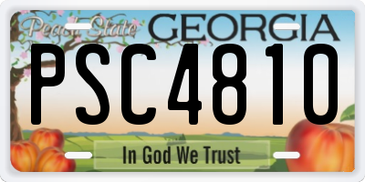 GA license plate PSC4810