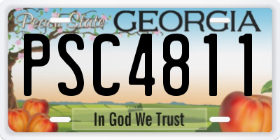 GA license plate PSC4811