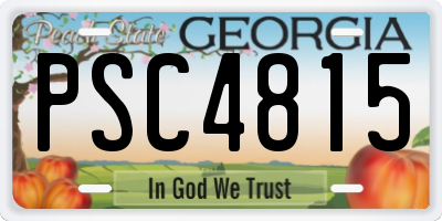 GA license plate PSC4815