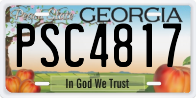 GA license plate PSC4817