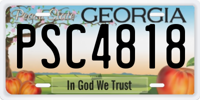 GA license plate PSC4818