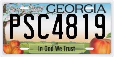 GA license plate PSC4819