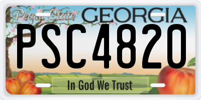 GA license plate PSC4820