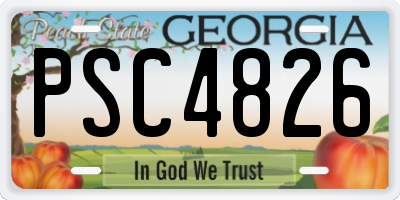 GA license plate PSC4826