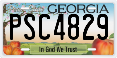 GA license plate PSC4829