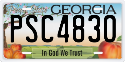 GA license plate PSC4830