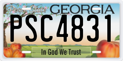 GA license plate PSC4831