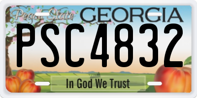 GA license plate PSC4832