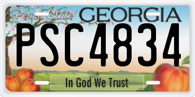 GA license plate PSC4834