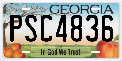 GA license plate PSC4836