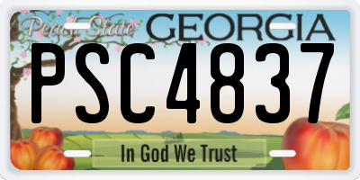 GA license plate PSC4837