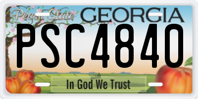 GA license plate PSC4840