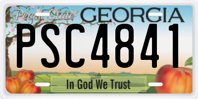 GA license plate PSC4841