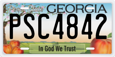GA license plate PSC4842