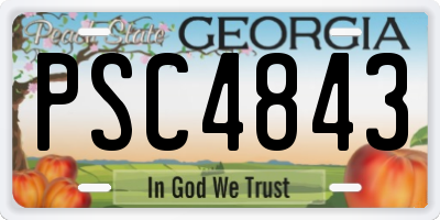 GA license plate PSC4843