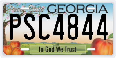 GA license plate PSC4844
