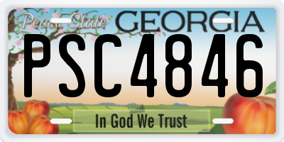 GA license plate PSC4846